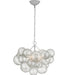 Talia LED Chandelier in Plaster White and Clear Swirled Glass