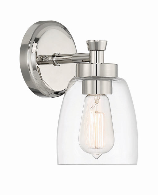 Henning One Light Wall Sconce in Polished Nickel