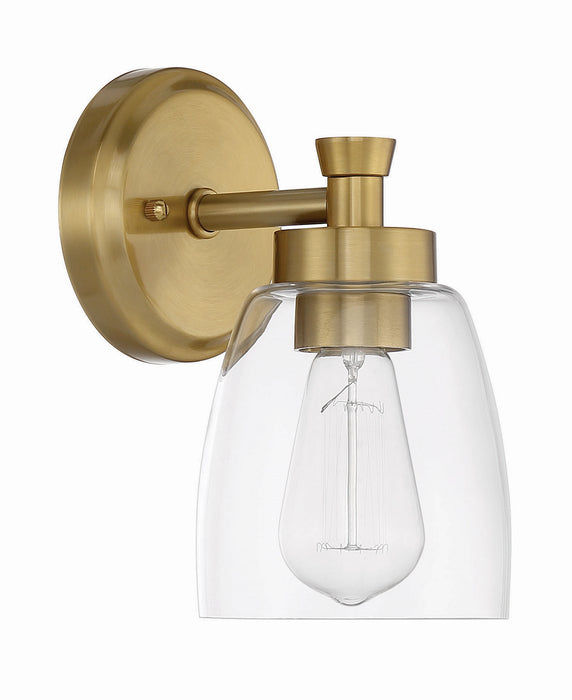 Henning One Light Wall Sconce in Satin Brass