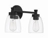 Henning Two Light Vanity in Flat Black