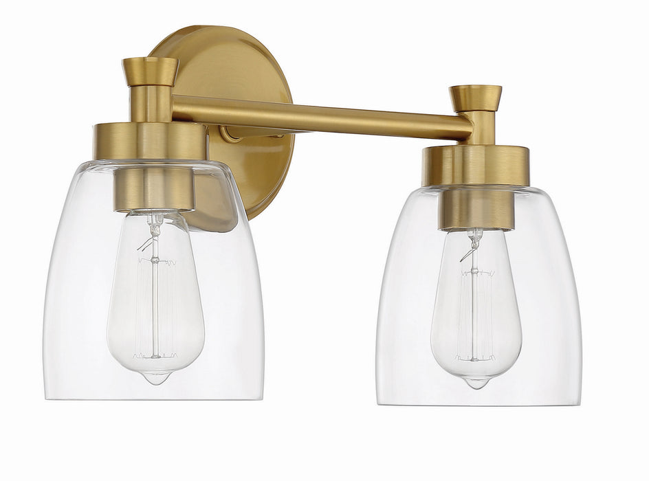 Henning Two Light Vanity in Satin Brass