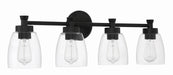 Henning Four Light Vanity in Flat Black