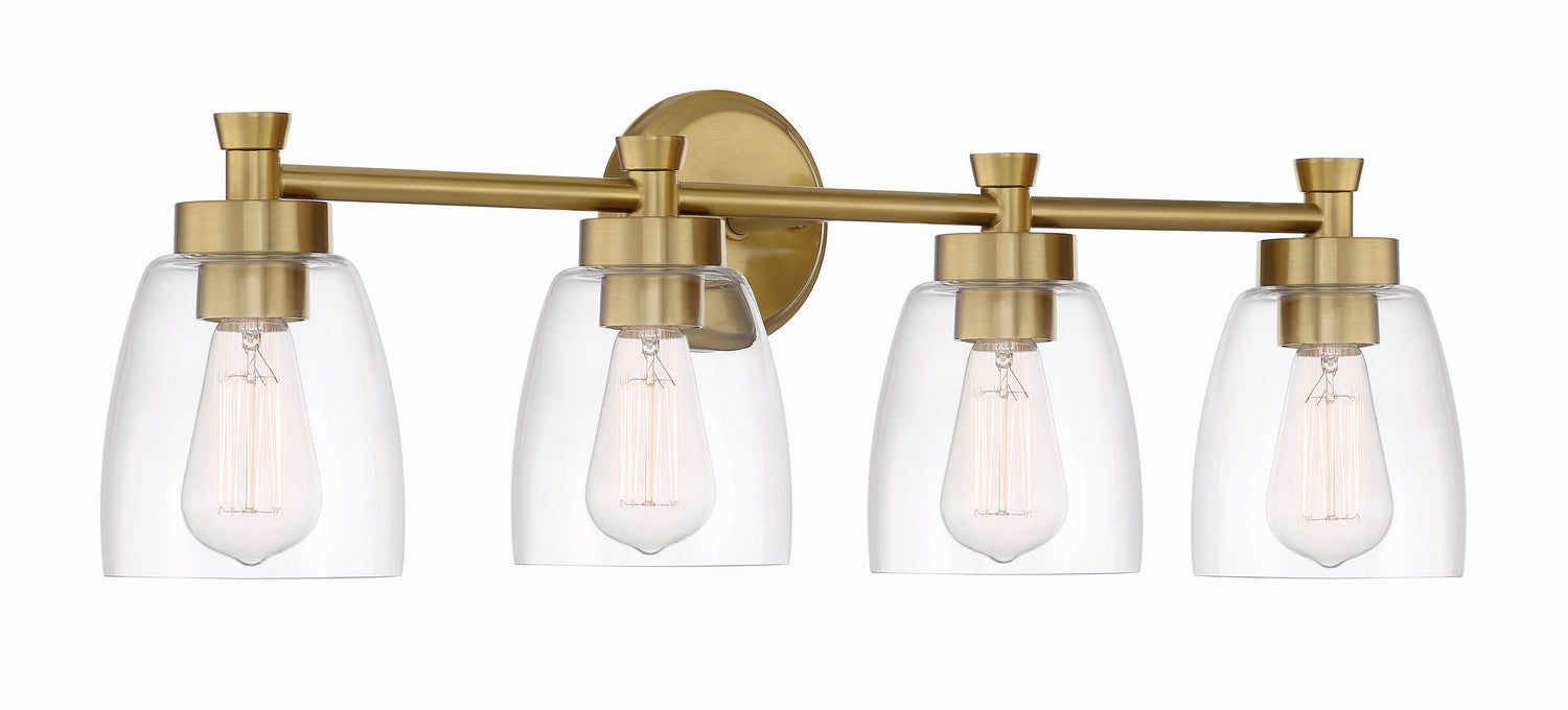 Henning Four Light Vanity in Satin Brass
