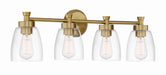 Henning Four Light Vanity in Satin Brass