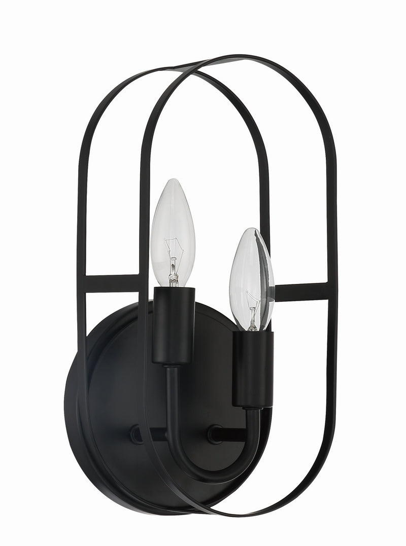Mindful Two Light Wall Sconce in Flat Black