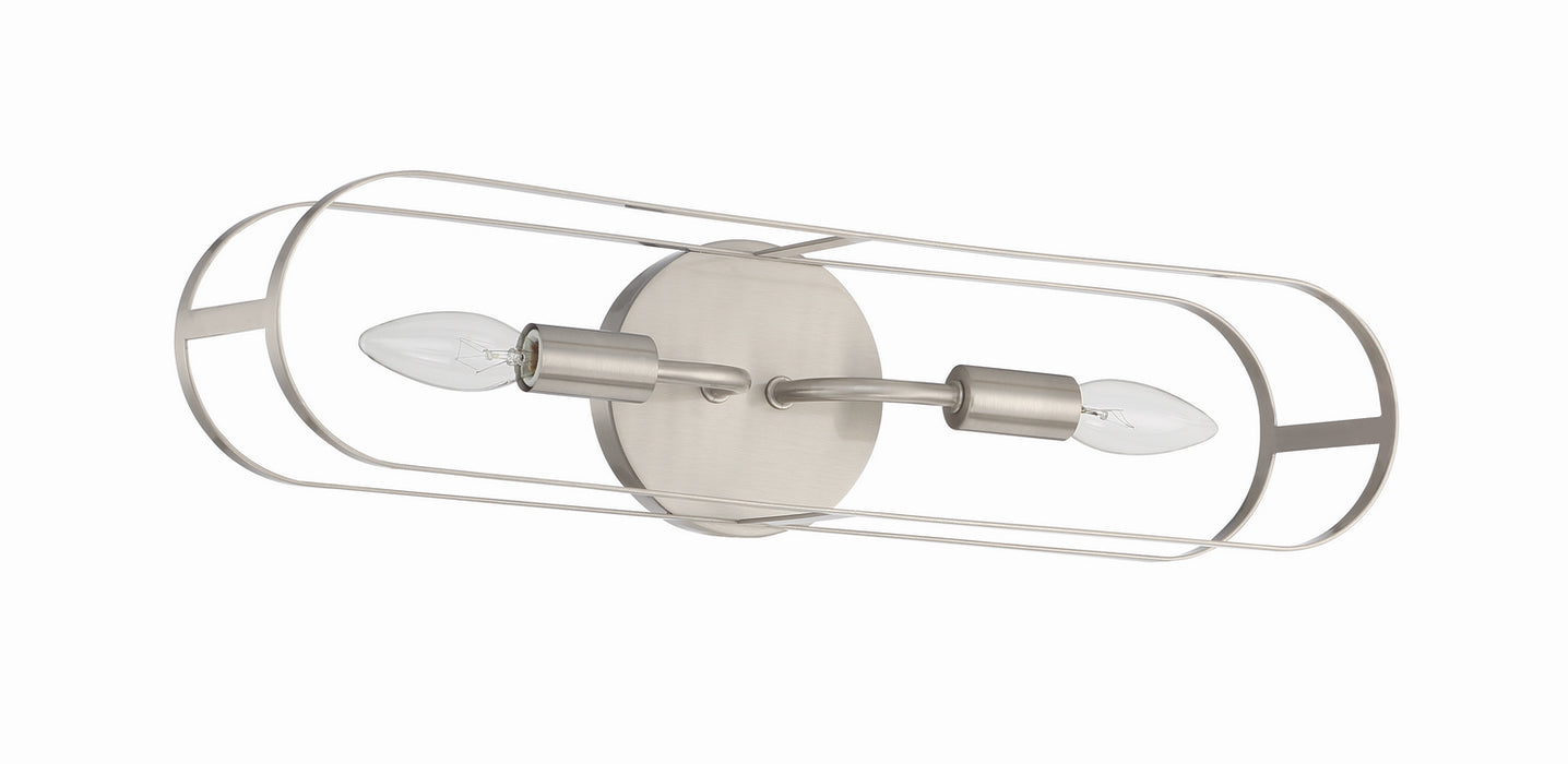 Mindful Two Light Wall Sconce in Brushed Polished Nickel