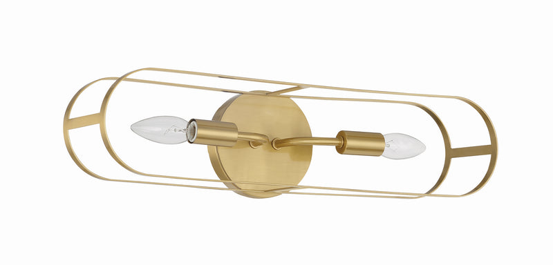 Mindful Two Light Vanity in Satin Brass