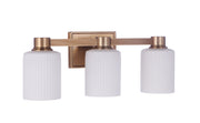 Bretton Three Light Vanity in Satin Brass