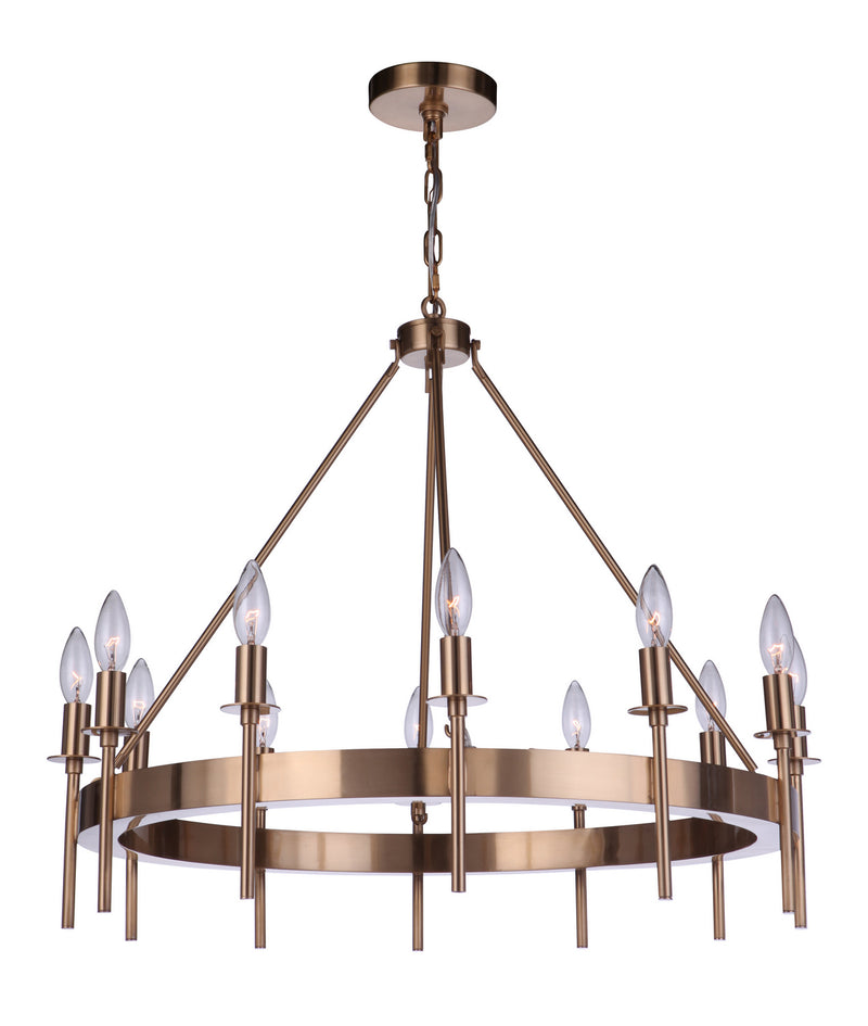 Larrson 12 Light Chandelier in Satin Brass