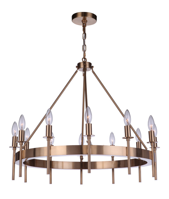 Larrson 12 Light Chandelier in Satin Brass