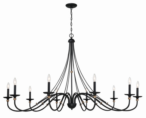 Westchester County Ten Light Chandelier in Sand Coal With Skyline Gold Le