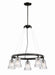 Graham Avenue Five Light Chandelier in Smoked Iron And Brushed Nickel
