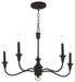 Halifax County Five Light Chandelier in Textured Black