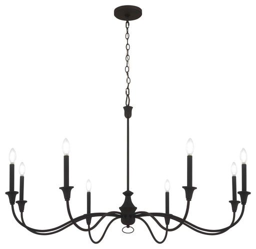 Halifax County Eight Light Chandelier in Textured Black