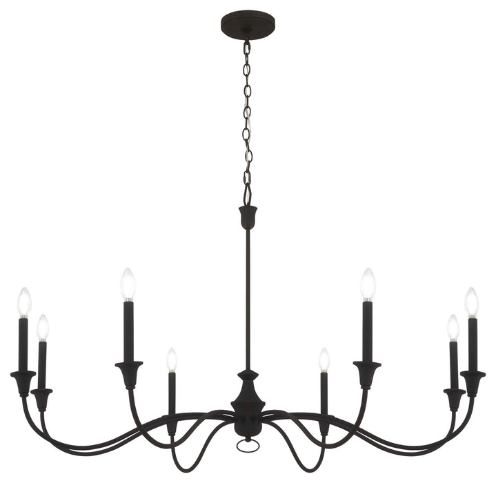 Halifax County Eight Light Chandelier in Textured Black