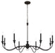 Halifax County Eight Light Chandelier in Textured Black