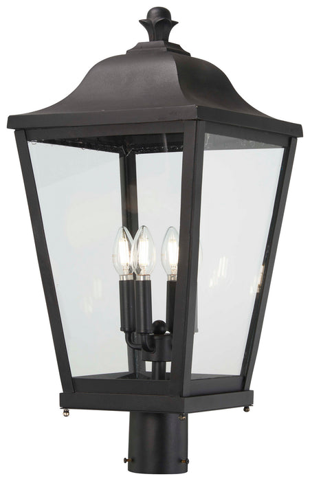 Savannah Four Light Outdoor Post Mount in Sand Coal