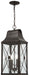 De Luz Four Light Outdoor Chain Hung in Oil Rubbed Bronze W/ Gold High