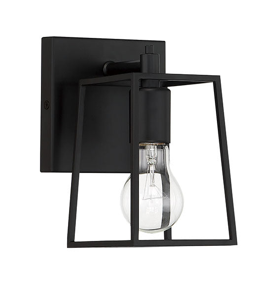 Dunn One Light Wall Sconce in Flat Black