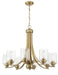 Bolden Eight Light Chandelier in Satin Brass