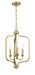 Bolden Three Light Foyer Pendant in Satin Brass