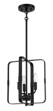 Stowe Three Light Foyer Pendant in Flat Black