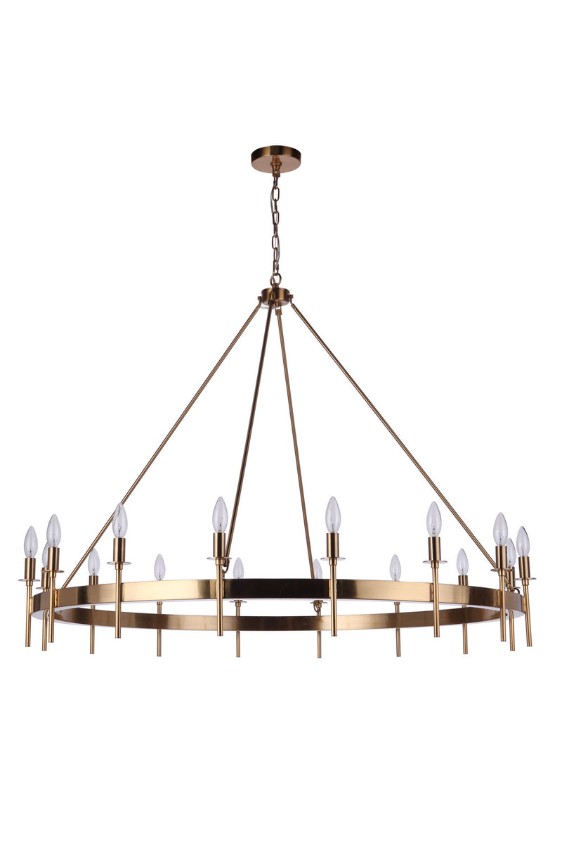 Larrson 16 Light Chandelier in Satin Brass