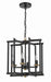 Avante Grand Four Light Foyer Pendant in Flat Black/Satin Brass