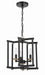 Avante Grand Three Light Convertible Semi Flush/Pendant in Flat Black/Satin Brass