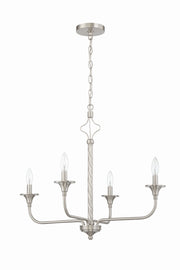 Jolenne Four Light Chandelier in Brushed Polished Nickel