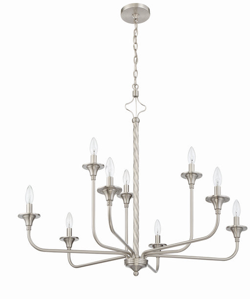 Jolenne Nine Light Chandelier in Brushed Polished Nickel