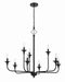 Jolenne Nine Light Chandelier in Flat Black