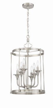 Jolenne Six Light Foyer Pendant in Brushed Polished Nickel
