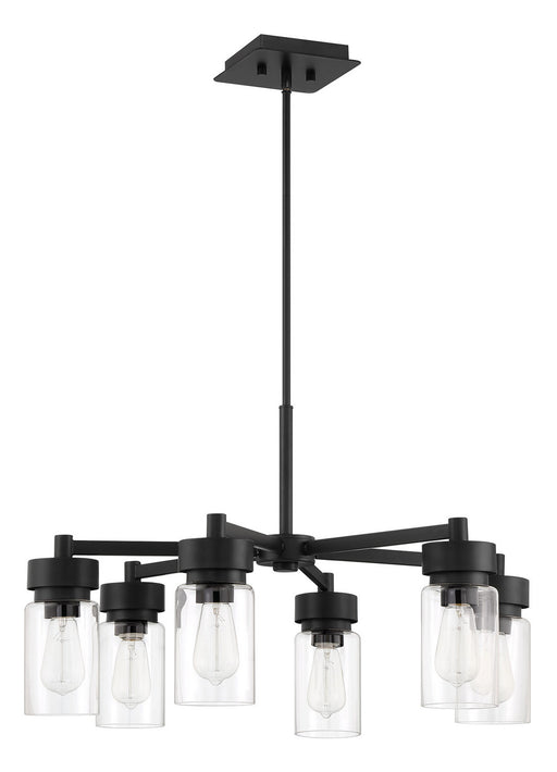 Bennet Six Light Outdoor Chandelier in Midnight