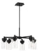 Bennet Six Light Outdoor Chandelier in Midnight