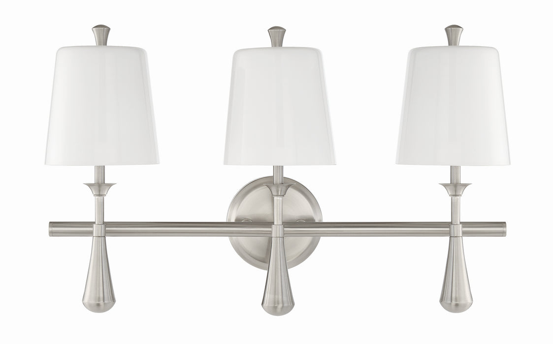 Palmer Three Light Vanity in Brushed Polished Nickel