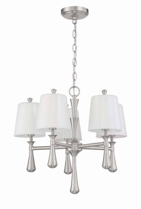 Palmer Five Light Mini Chandelier in Brushed Polished Nickel