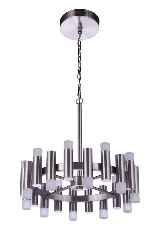 Simple Lux LED Chandelier in Brushed Polished Nickel