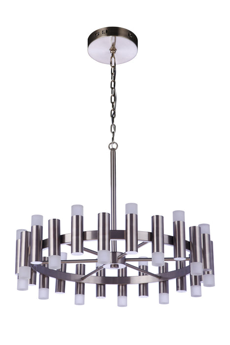 Simple Lux LED Chandelier in Brushed Polished Nickel