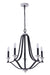 Esme Five Light Chandelier in Flat Black / Matte White