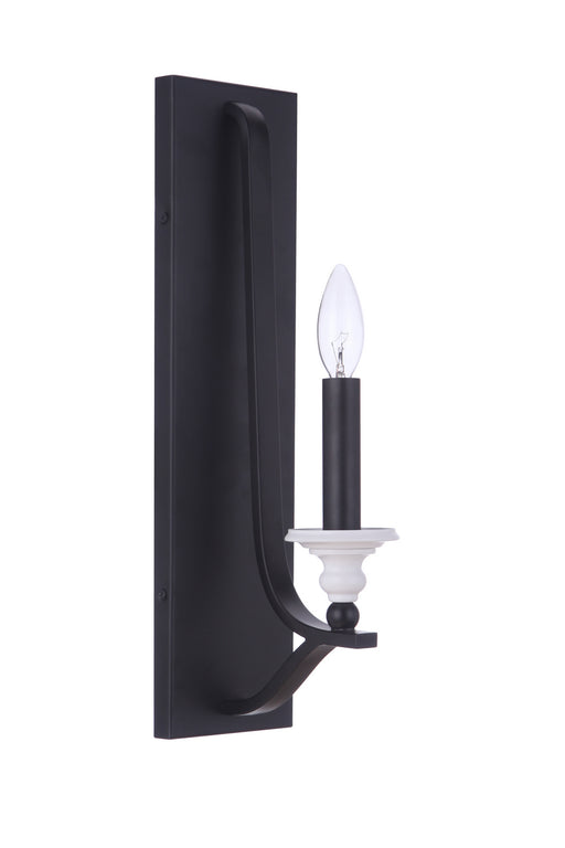 Esme One Light Wall Sconce in Flat Black / Matte White
