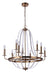 Graclyn Nine Light Chandelier in Satin Brass