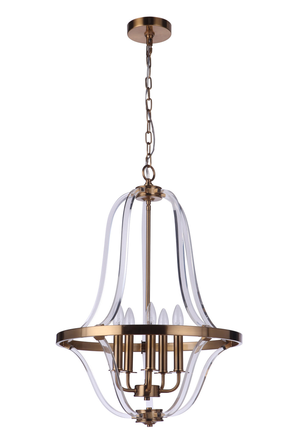 Graclyn Five Light Foyer Pendant in Satin Brass