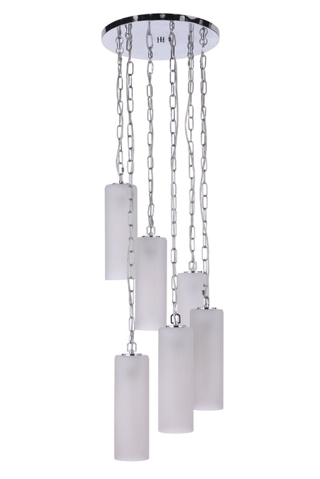 Myos Six Light Pendant in Chrome