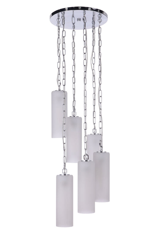 Myos Six Light Pendant in Chrome