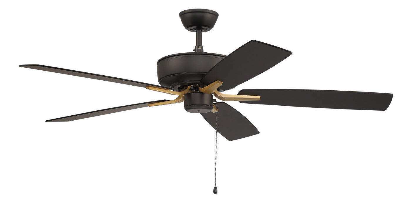 Pro Plus 52" Ceiling Fan in Flat Black/Satin Brass