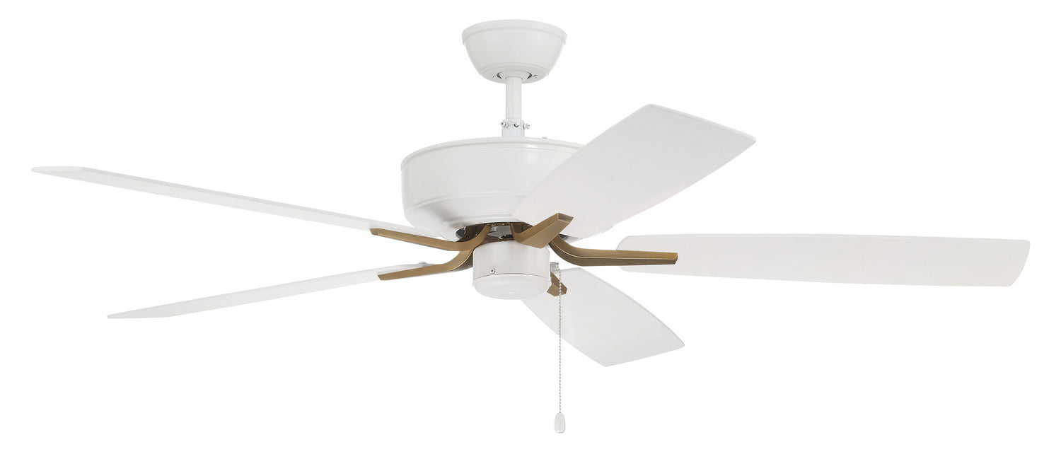 Pro Plus 52" Ceiling Fan in White/Satin Brass