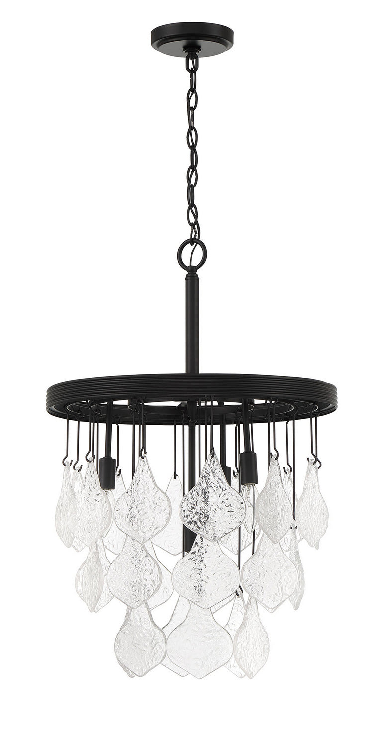 Vesi Four Light Pendant in Flat Black