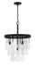 Vesi Four Light Pendant in Flat Black