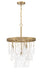 Vesi Four Light Pendant in Satin Brass